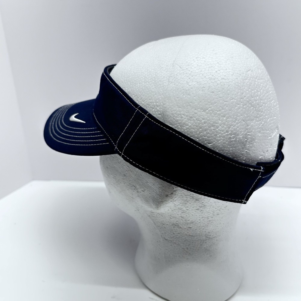 Nike Golf Visor Hat BLB&G Logo Adjustable Golfing Dri-Fit Navy Blue Hook Loop