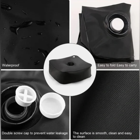 NiP Portable Weighted Base PVC Umbrella Stand Water Bag Up to 60 LBS 16x16"