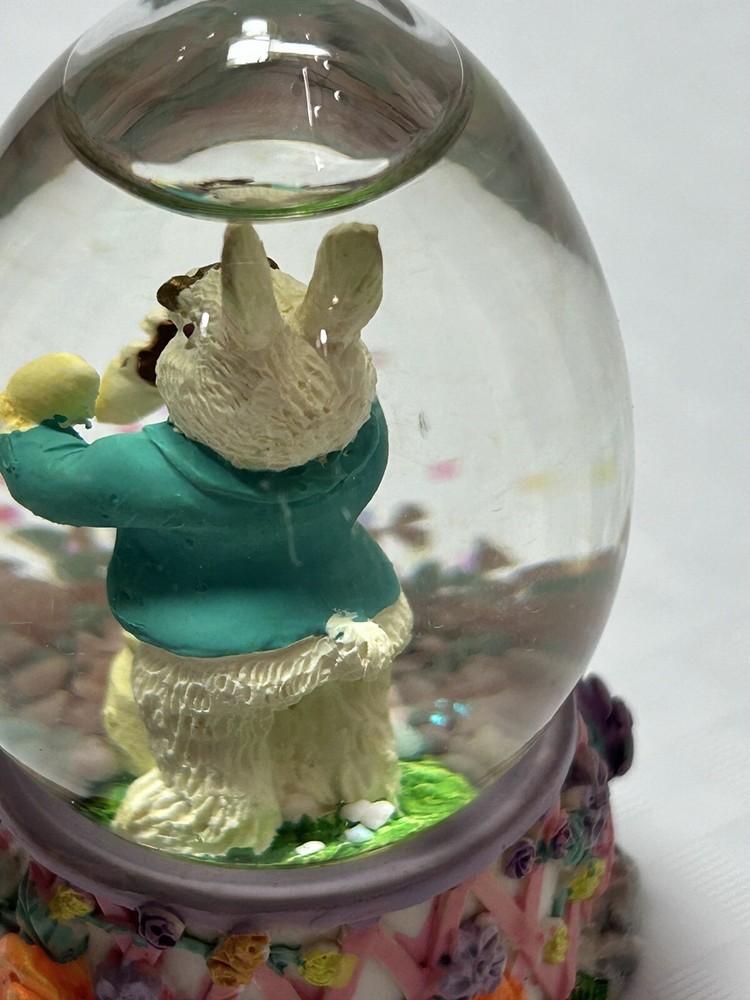 Vintage Easter 3” Rabbit Bunny Snow Globe