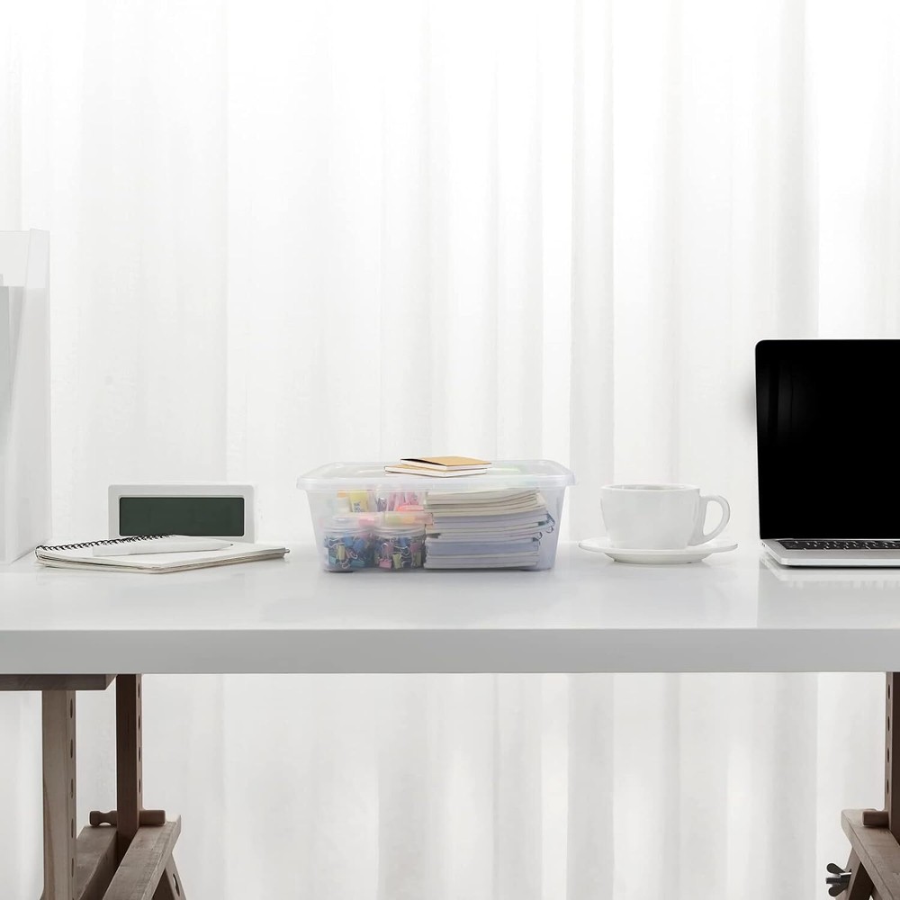 4-Pack 14 L Clear Storage Box, Plastic Bin