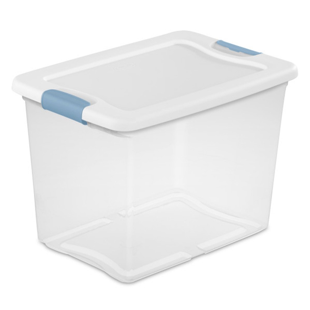 Sterilite 25 Quart Latching Storage Box, Stackable Bin with Latch Lid, 12 Pack