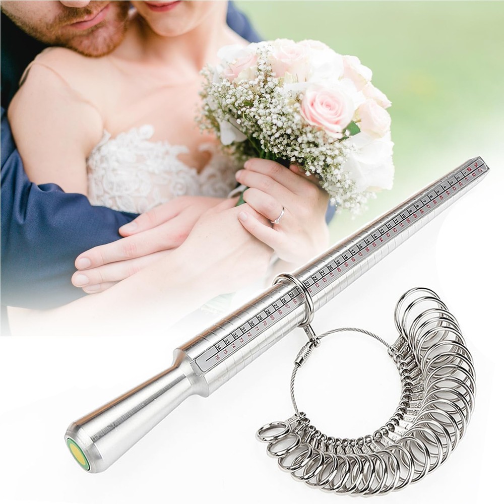 Accmor Ring Sizer US Size + HK + m/m ∮Size + CU Mandrel, Silver