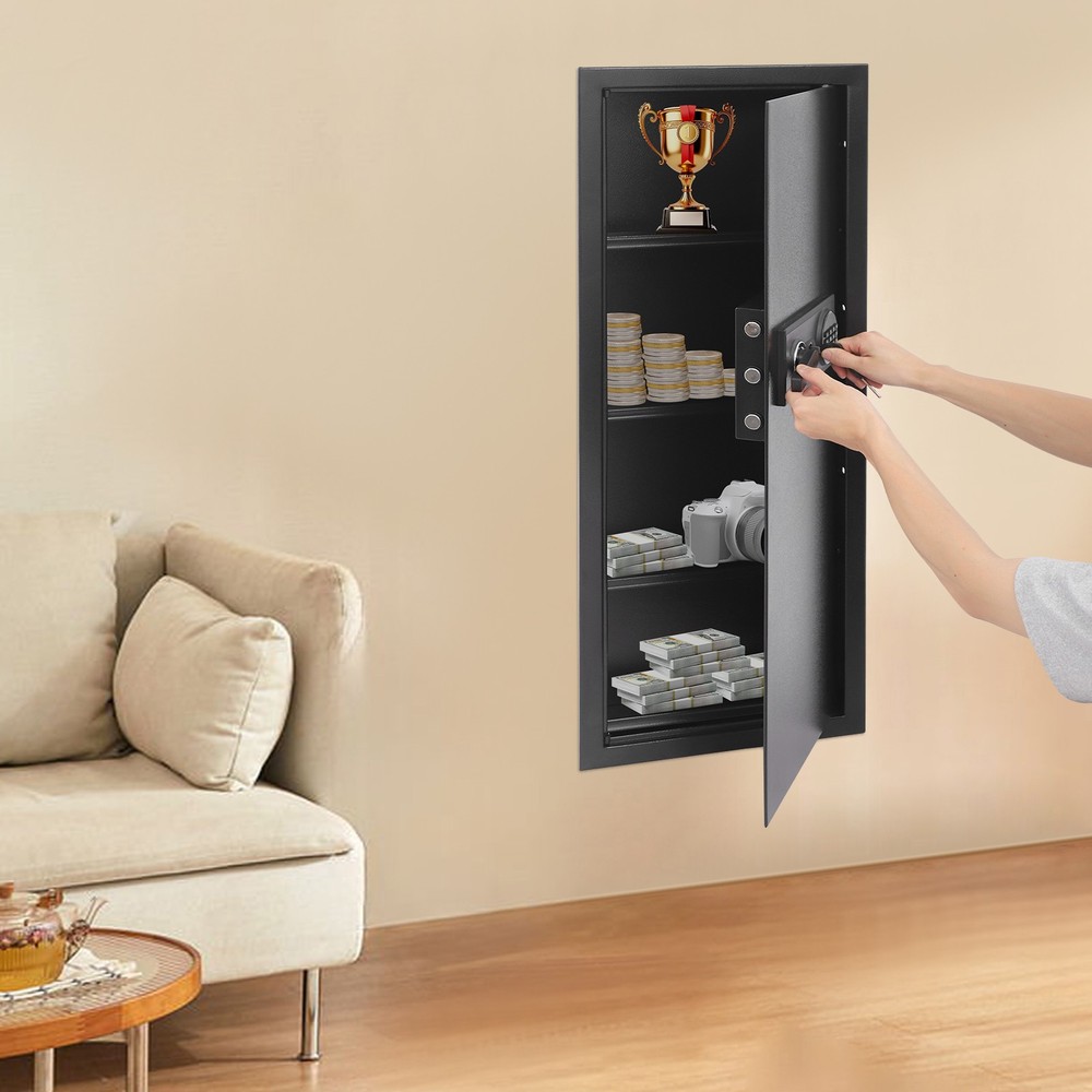 39" Hidden Lock Wall Safe Wall Hidden Safe Security Box Passward+Handle/Key