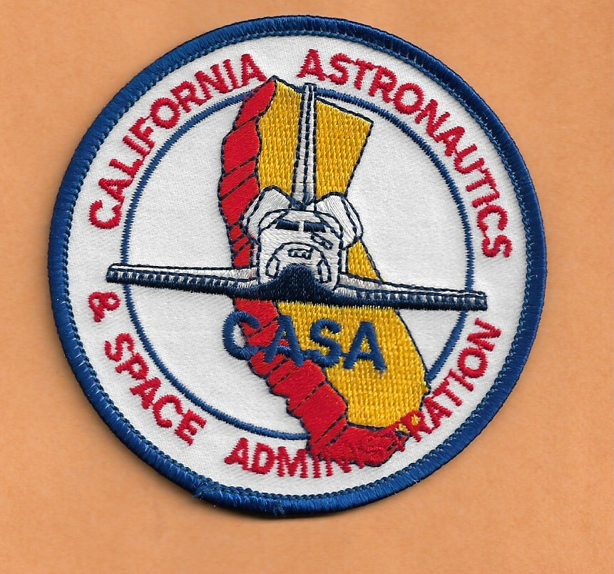 CALIFORNIA ASTRONAUTS SPACE ADMIN CASA 3 1/2" PATCH *