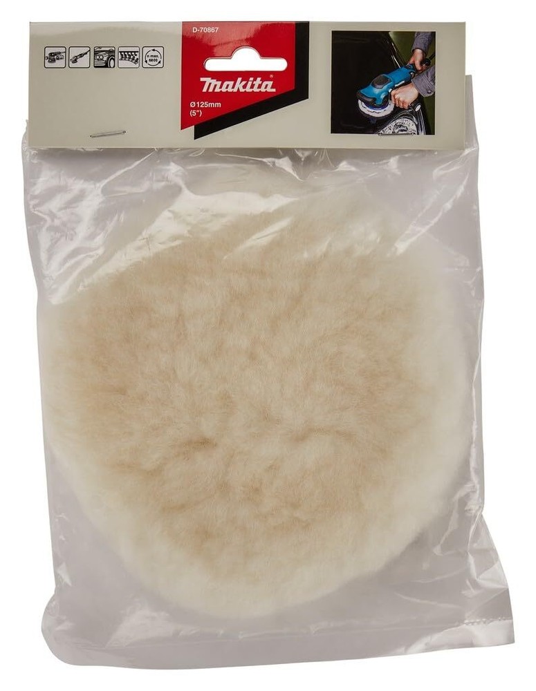 Makita Hook & Loop Wool Pad, 125 mm