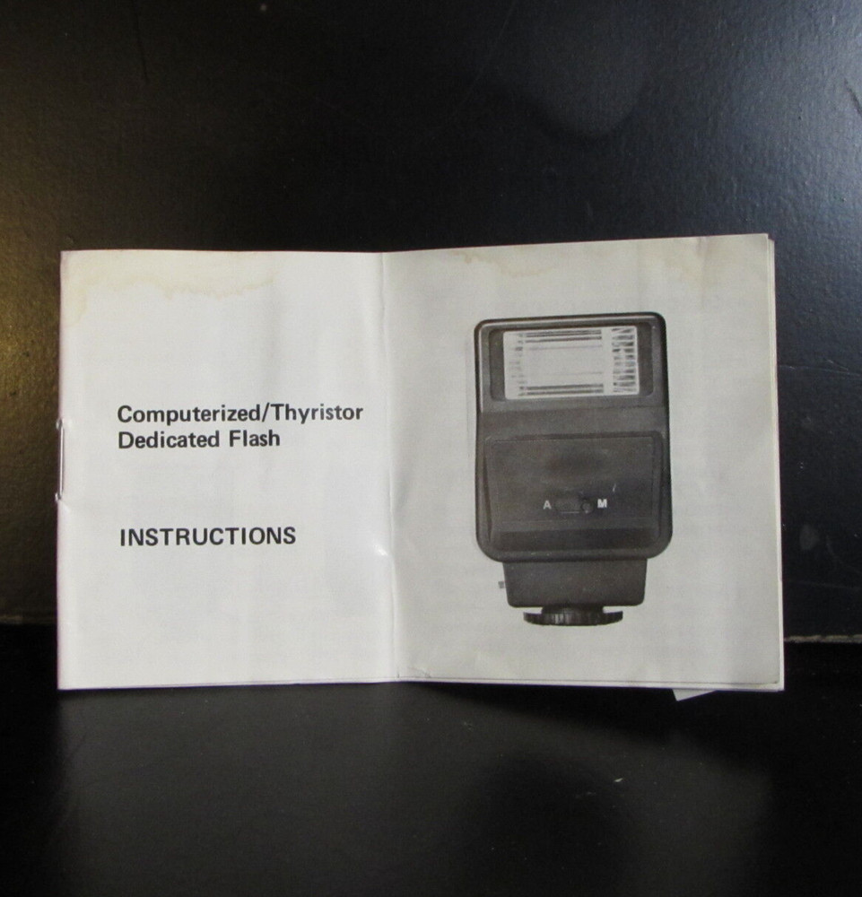 Computerised Thyristor Dedicated Flash Instructional Manual O401353