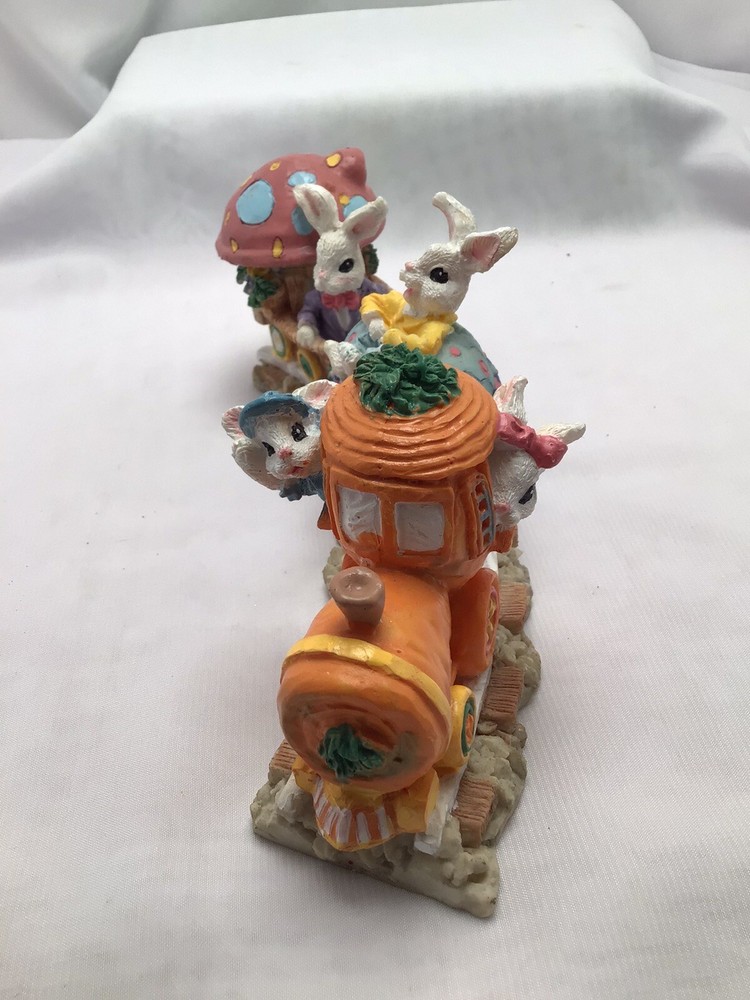 Vntg Easter Collection Mini Easter Bunny Train Spring decor 1995 item no. 62105