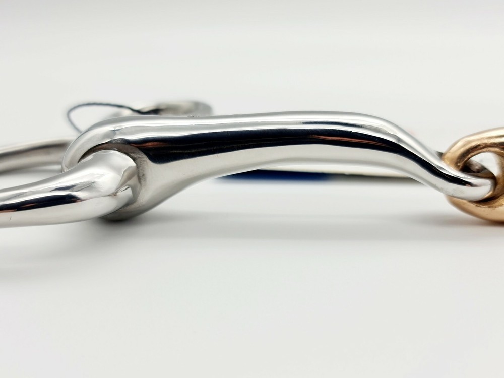 Hanging Cheek Snaffle Bit Curved 14MM SS Copper Lozenge (*SAME DAY DISPATCH*)