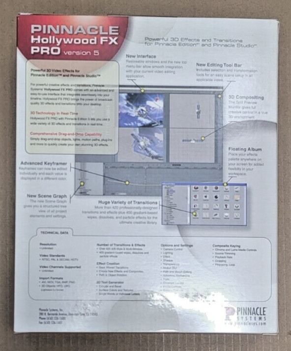 Pinnacle Hollywood FX Pro Version 5 3D Video Effects NEW