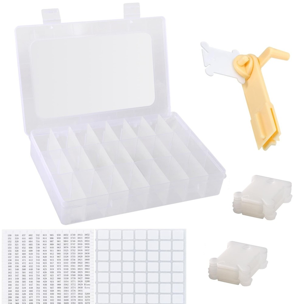 Embroidery Floss Organizer, Cross Stitch Thread Storage Box Tools - Bobbin Wi...