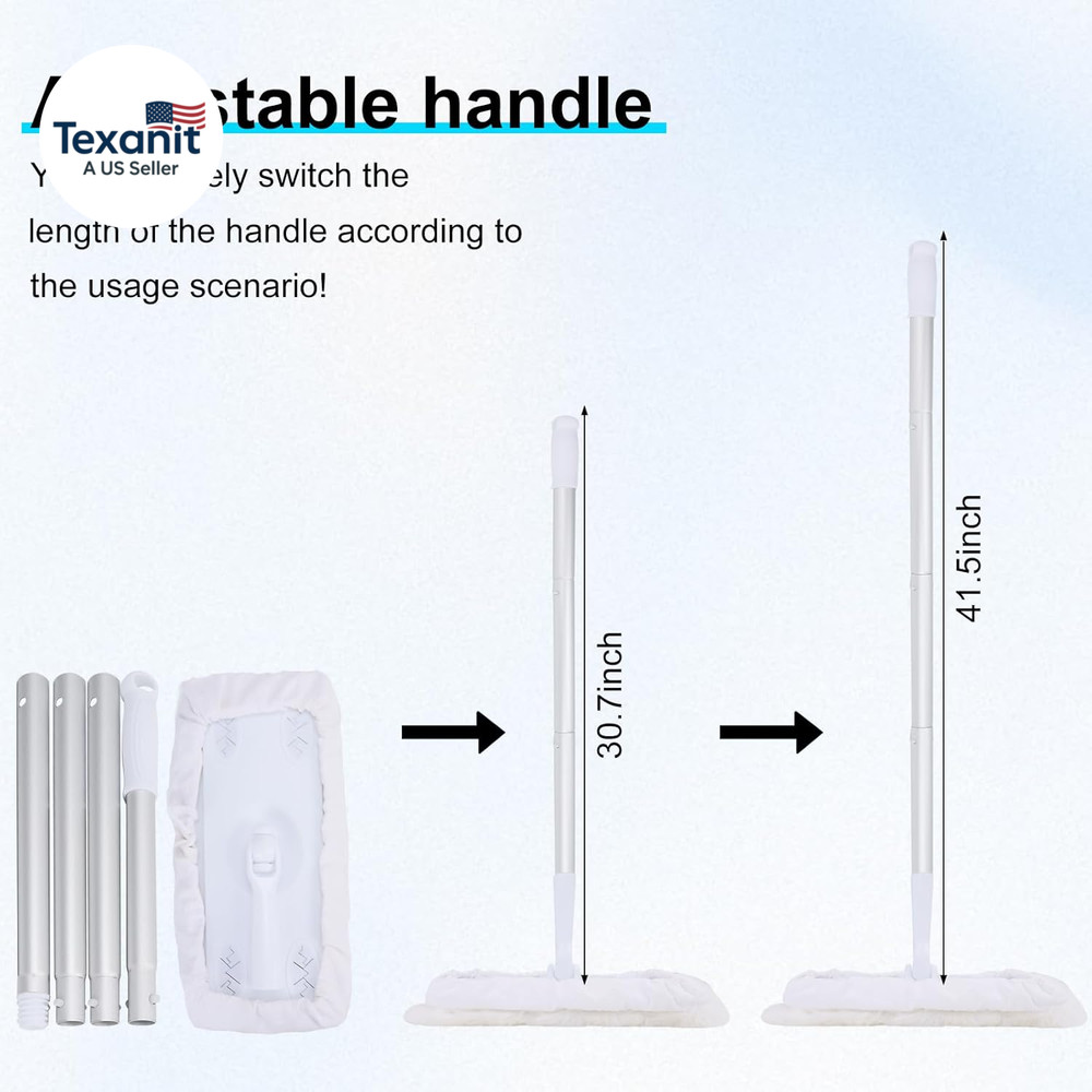 360° Adjustable Lambswool Applicator Kit, Extendable Lambskin Deck Stain Applica
