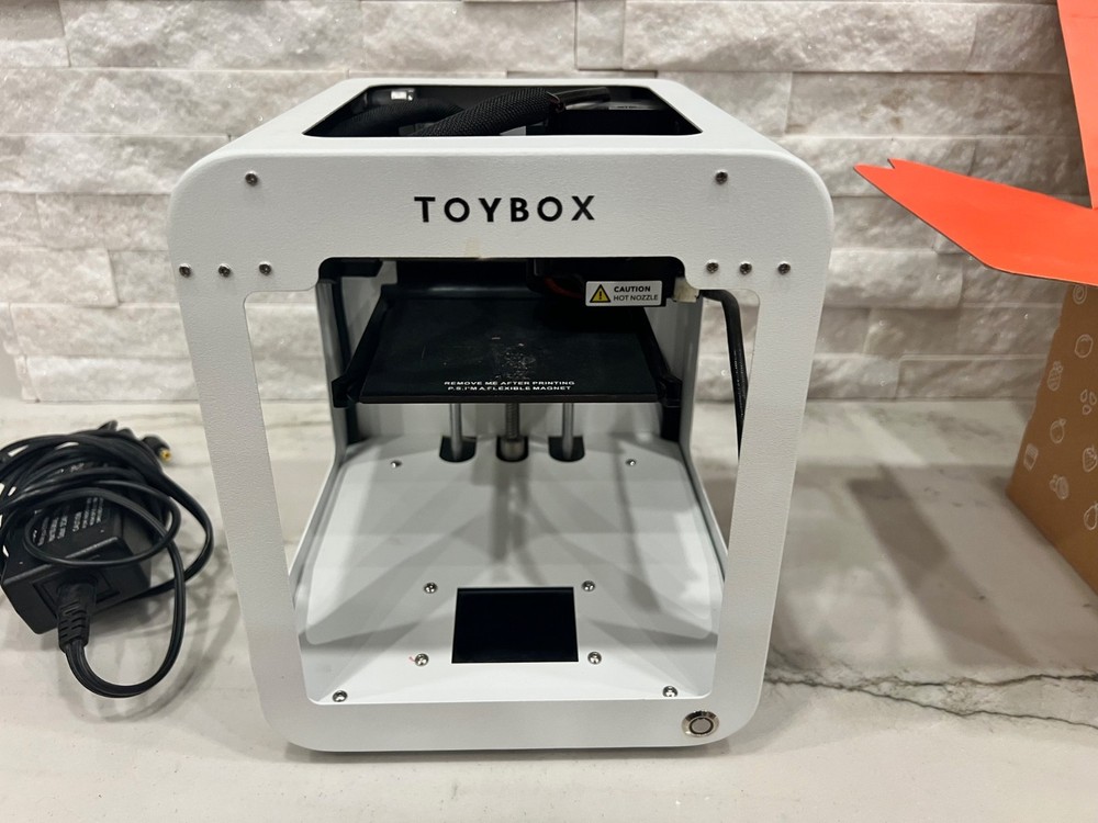 Toybox 3D Printer Bundle w/ Power Adapter + Multiple PLA Filament Spools – Works