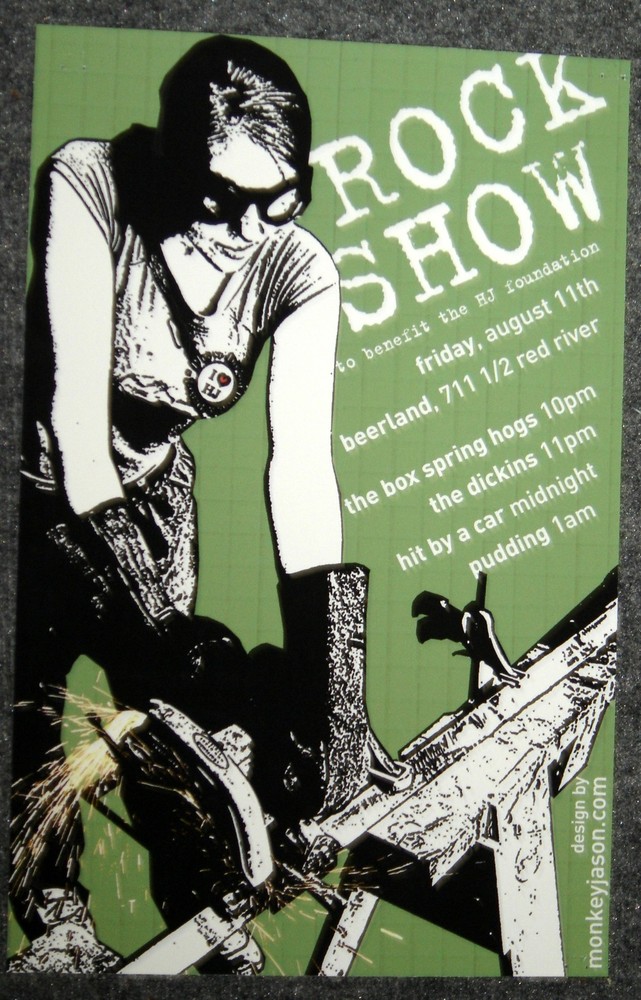 Beerland Rock Show Concert Poster Austin Texas 2000