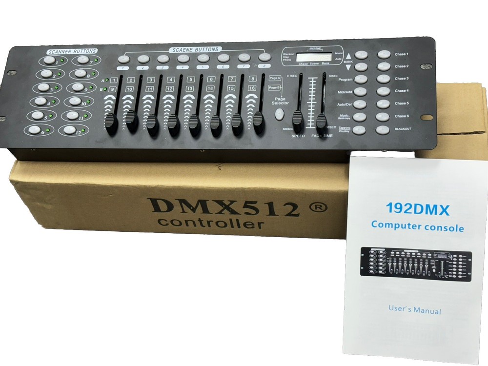 "Brand New Unboxed Black DMX512 Light Controller - Easy Lighting Control"-