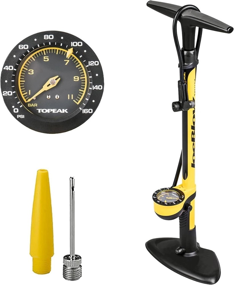 Durable High PSI Bicycle Floor Pump with Ergonomic Handle and Versatile Head