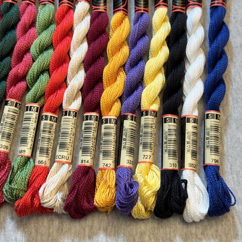 20 DMC Coton Perle Size 5 Thread 100% Cotton Assorted Colors No Repeats