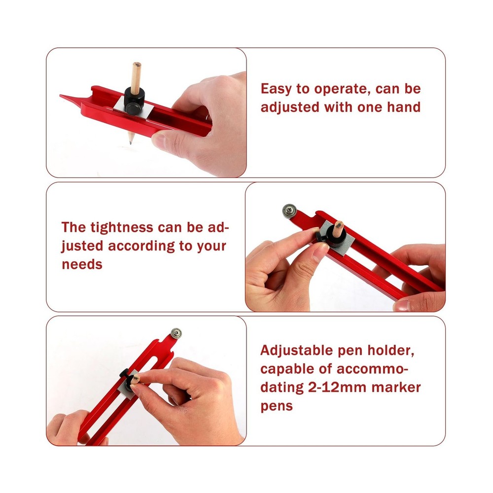 Contour Gauge Scribe Tool, Precise Profile Scribing Ruler with Adjustable Pen...
