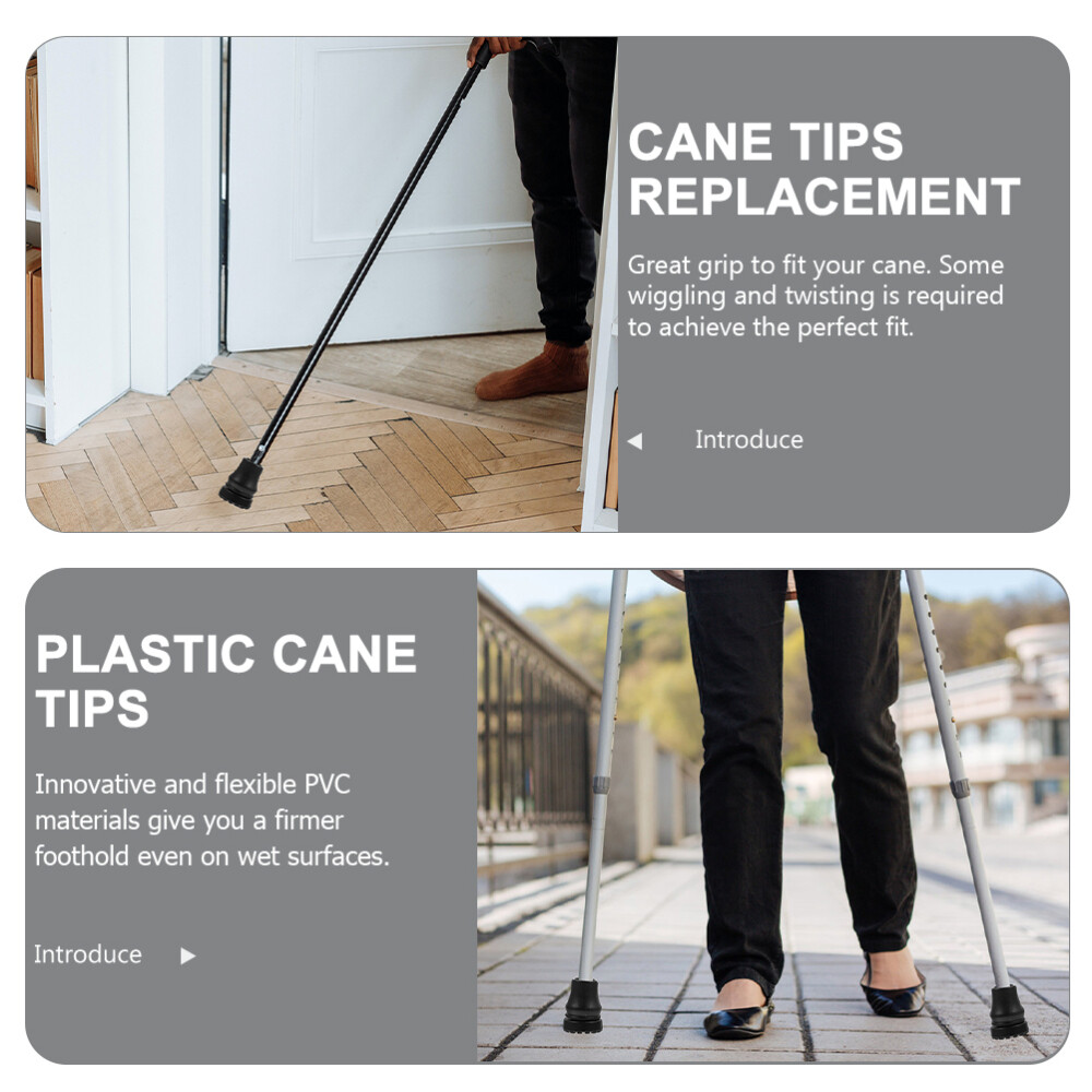 2 Pcs Cane Tips 3/4 Inch Heavy Duty Cane Tips Anti Slip TPR FReplacement NEW