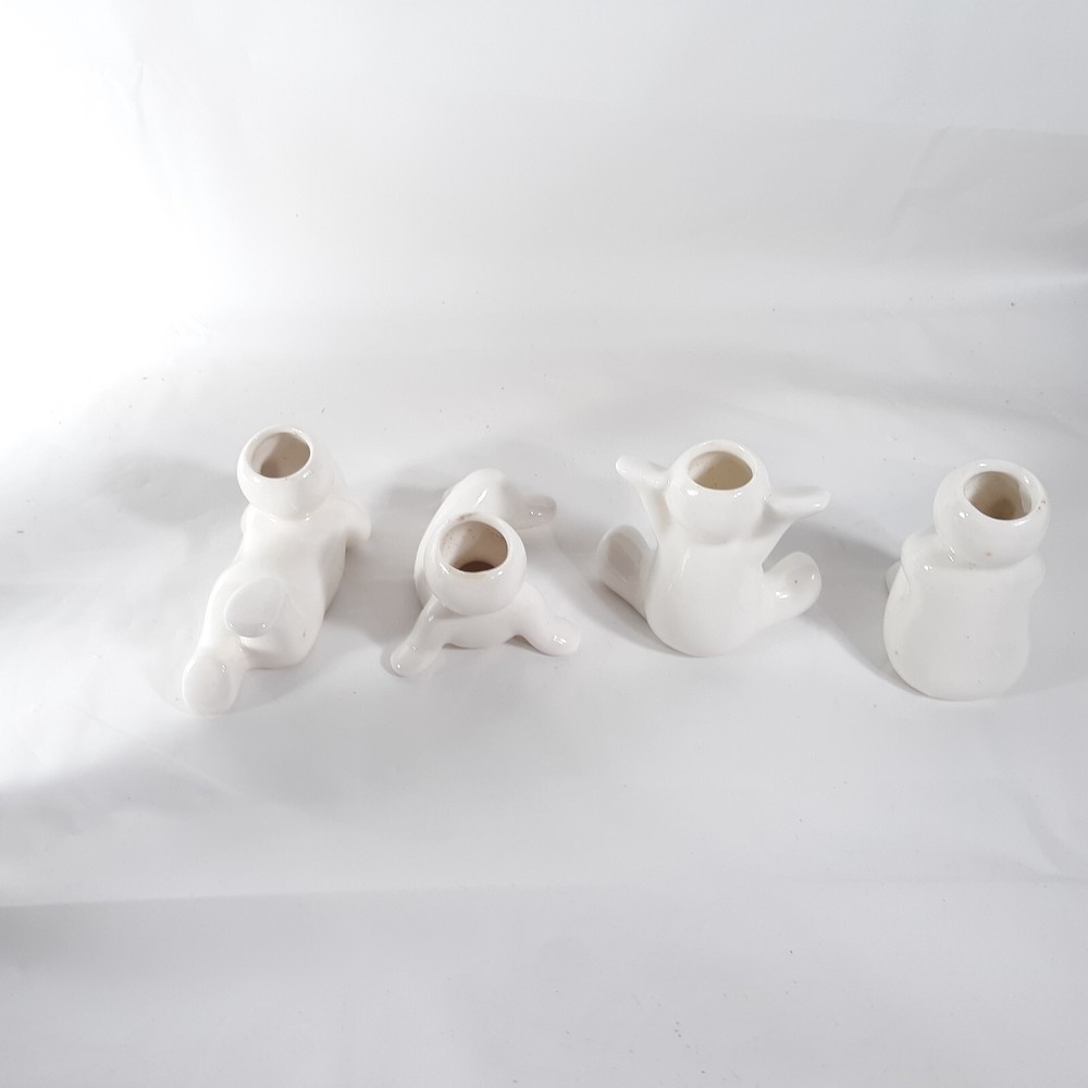 Small Human People Planters White Ceramic 4 Planters