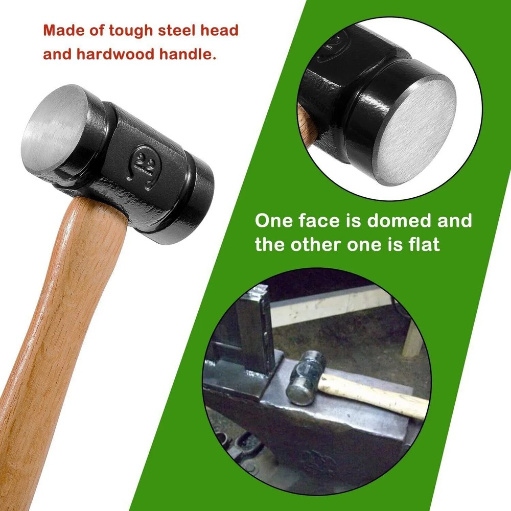 36oz 61B Rounding Hammer for Blacksmith Farrier Forge Knife Making Iron Working