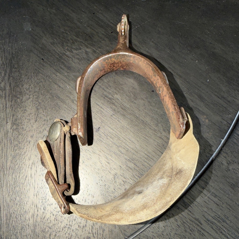 Antique Kelly Spur With Leather Strap Single Spur Only