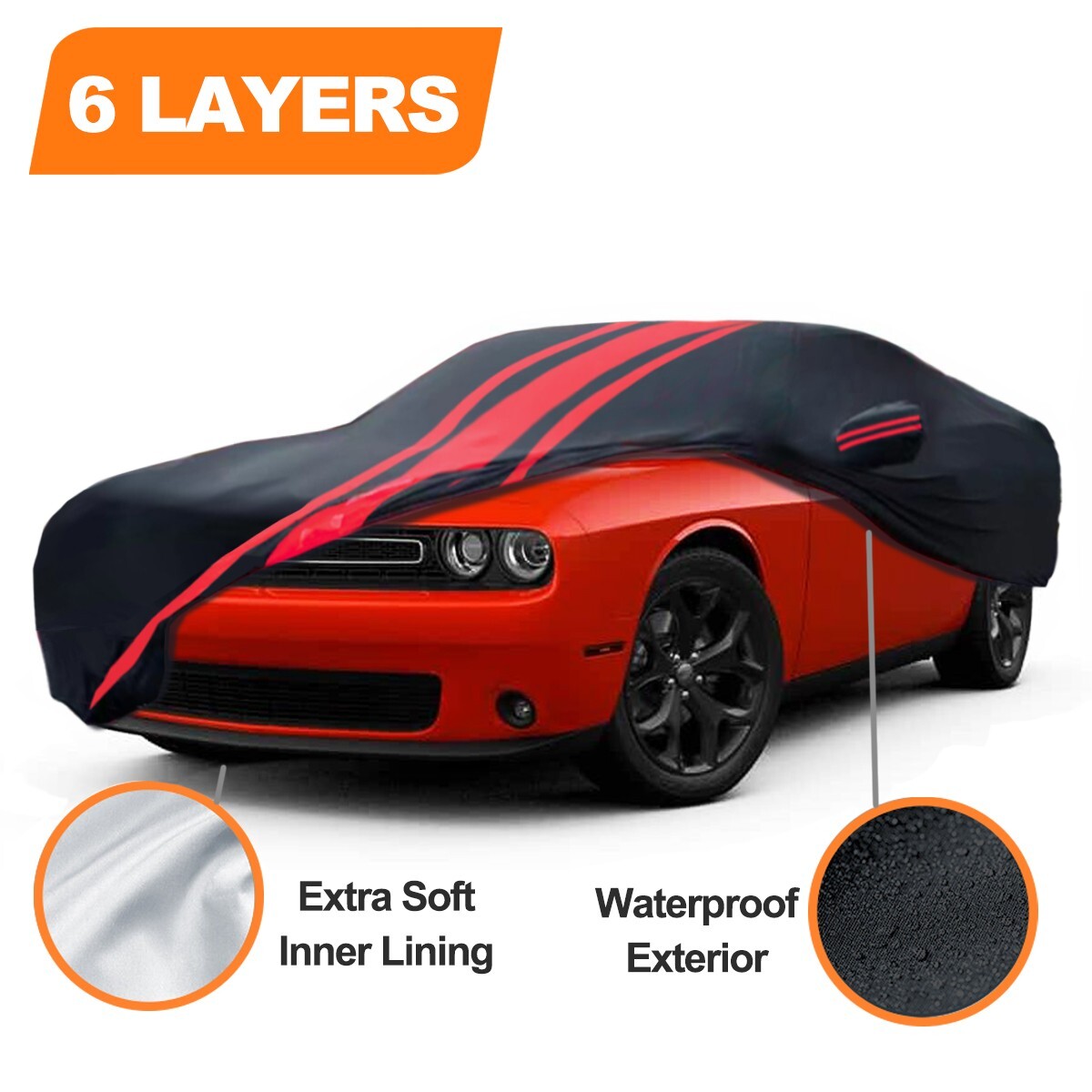 Custom Fit For Dodge Challenger Outdoor Car Cover 100% Waterproof w/ Entry Zip