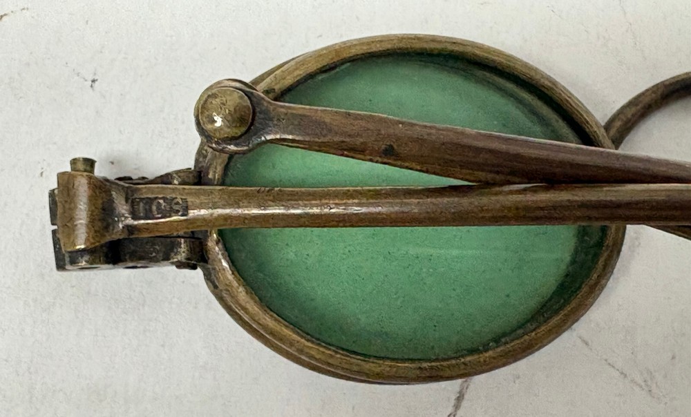 Brass Double Lens Reading Spectacles / Sunglasses