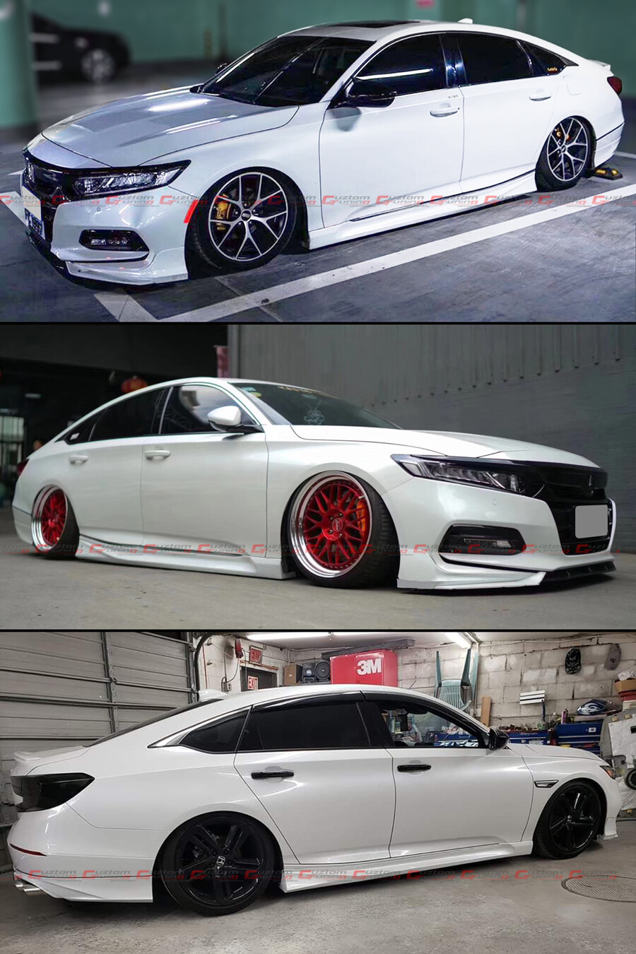 For 2018-22 Honda Accord Yofer Platinum White Pearl Add-on Side Skirt Extensions