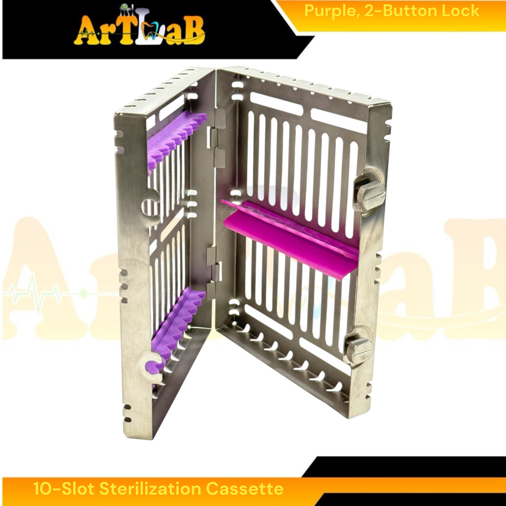 Sterilzation Cassette Box for 10 Instruments, Detachable, Button Lockable (1pc)