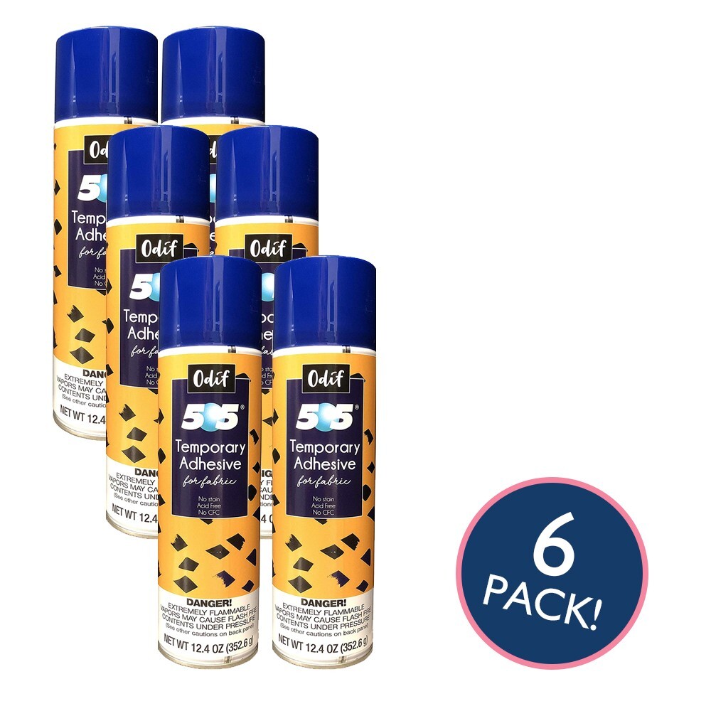 Odif USA 505 Spray & Fix Temporary Fabric Adhesive 3/Pk-12.4oz, 6 Pack