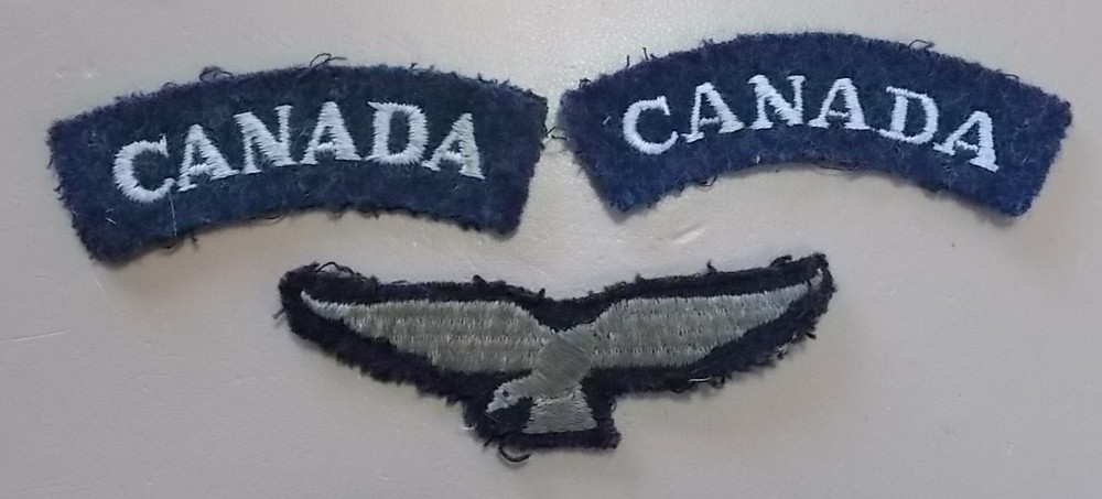 WW2 RCAF Uniform Shoulder Insignia 3 Items