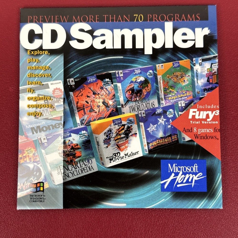 Microsoft Home 1995 CD Sampler - Preview 70+ Programs - Sealed