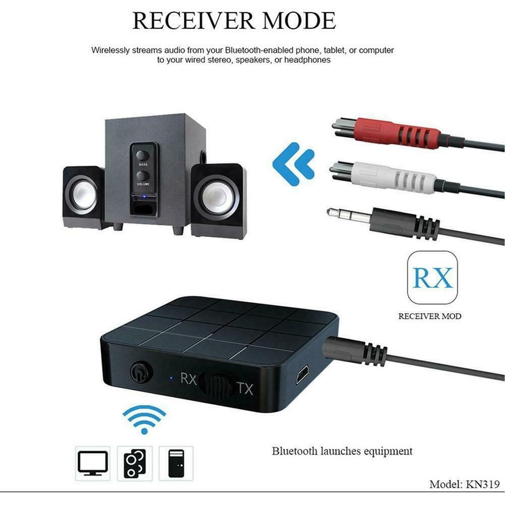 Mini Dual Mode Bluetooth 5.0 Transmitter&Receiver Adapter With 3.5mm Audio Cable