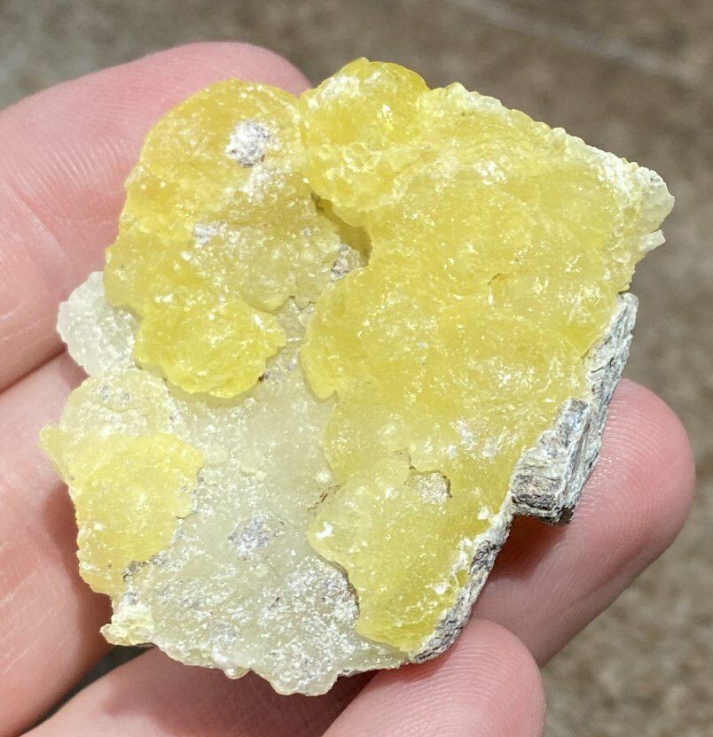 BRIGHT Yellow Brucite Crystal Specimen - Combat anxiety, 3rd Chakra work C6