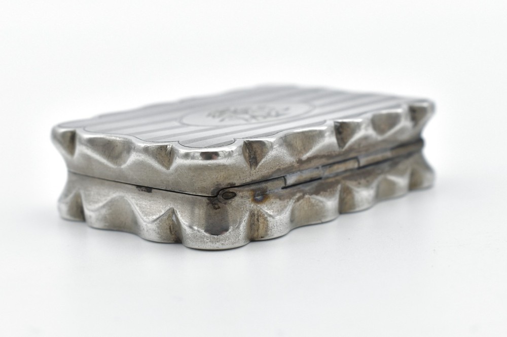 Antique Solid Silver Snuff Box 1911 Shaped William Aitken