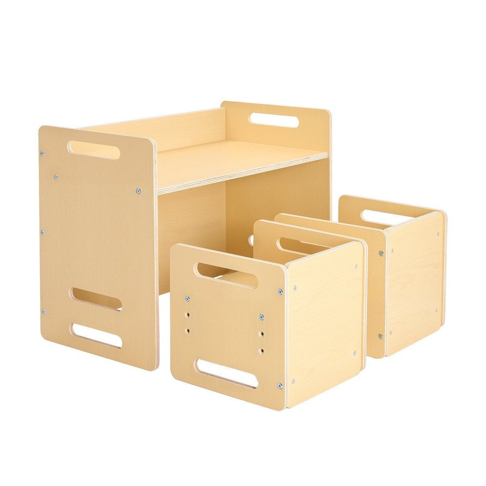Multi-Use Child Desk with 2 Chairs Convertible Functionality Strong