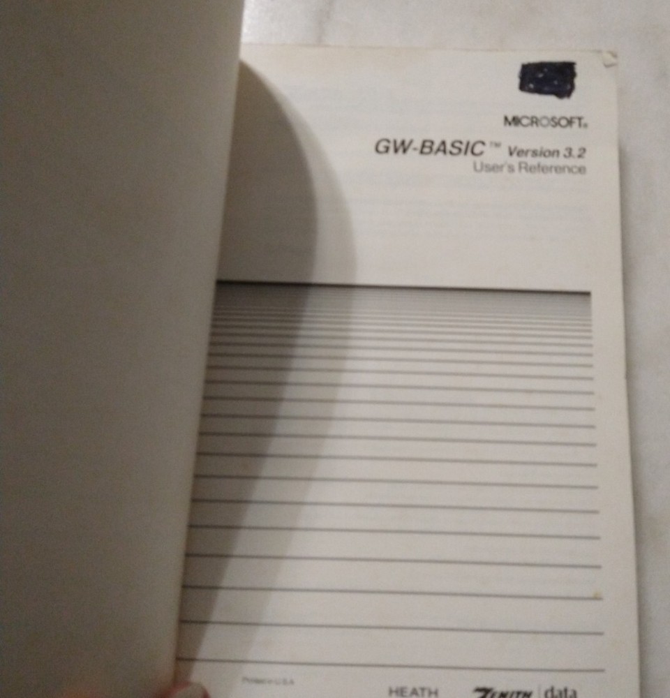 Microsoft GW-BASIC Version 3.2 User's Reference. Zenith Data Systems