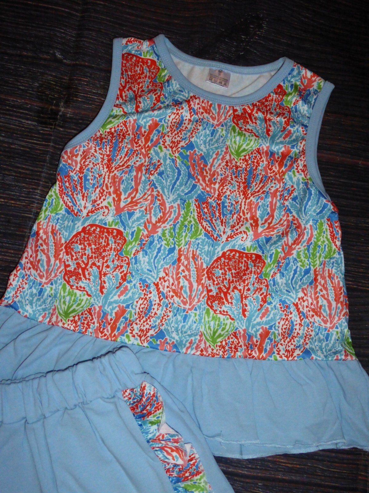 NEW Boutique Tropical Coral Reef Tank Top & Shorts Outfit Set