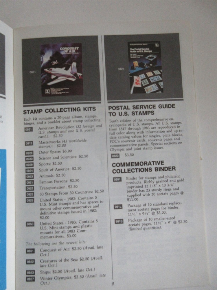 Vintage PHILATELIC CATALOG December 1983- January 1984 USPS Stamps
