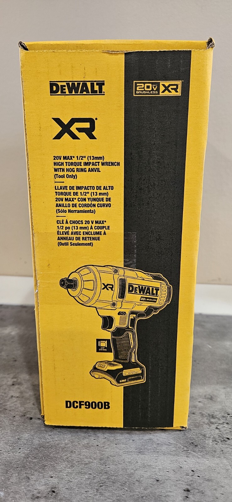 DeWalt 20v Max Brushless XR 1/2" High Torque Impact Wrench Hog Ring Anvil DCF900
