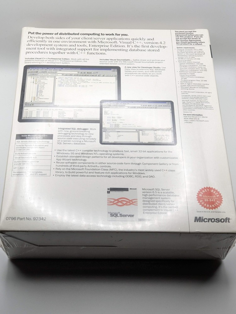 Microsoft Visual C++ 4.2 Enterprise Edition Upgrade Factory sealed NOS