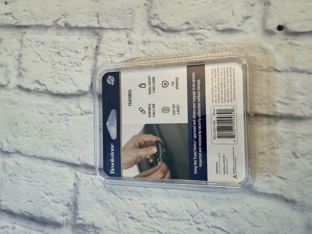 Brookstone Cable 2 Pack Locks TSA-Approved 3-Digit Keyless Luggage Locks, NEW