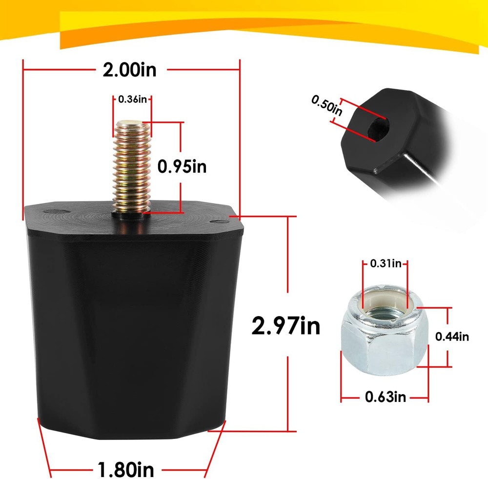 9.9136G Universal Bump Stop Set 2” Tall Suspensions for Overload Spring