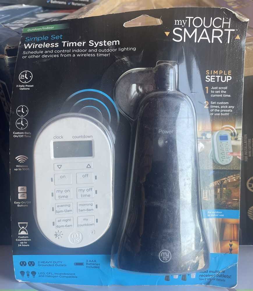 myTouchSmart Simple Set Indoor/Outdoor 2-Outlet Wireless Timer System