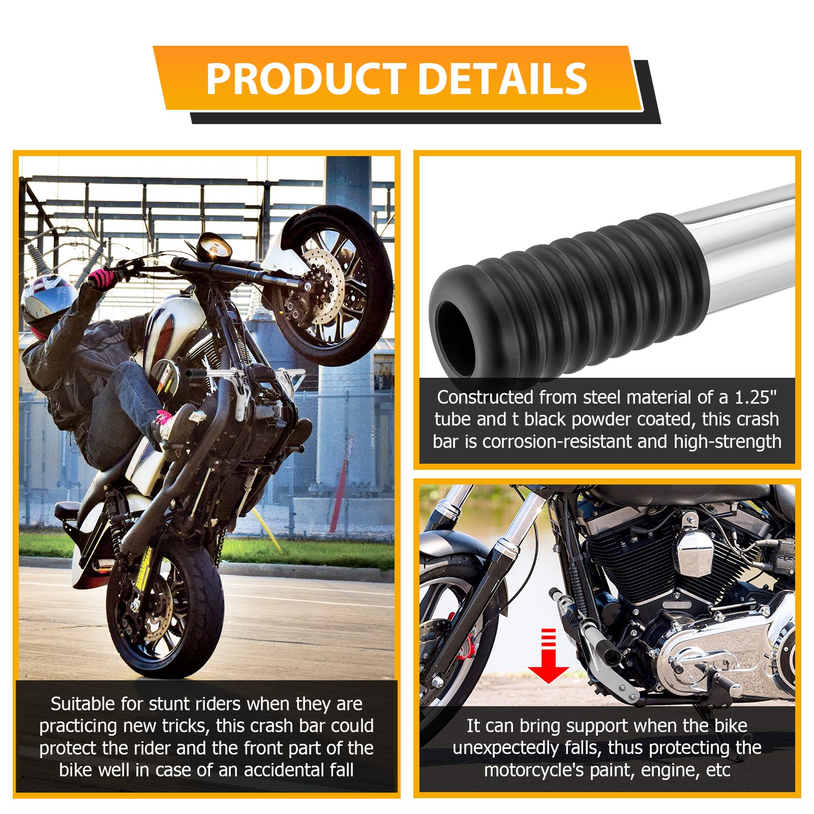 1 1/4" Highway Engine Guard Crash Bar For Harley Dyna Low Rider Fat Bob 06-17