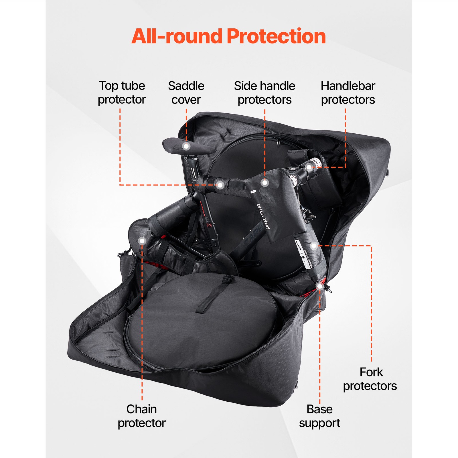 Uimoso Bike Travel Bag for 37-42 in Wheelbase, 600D Bicycle Storage Case