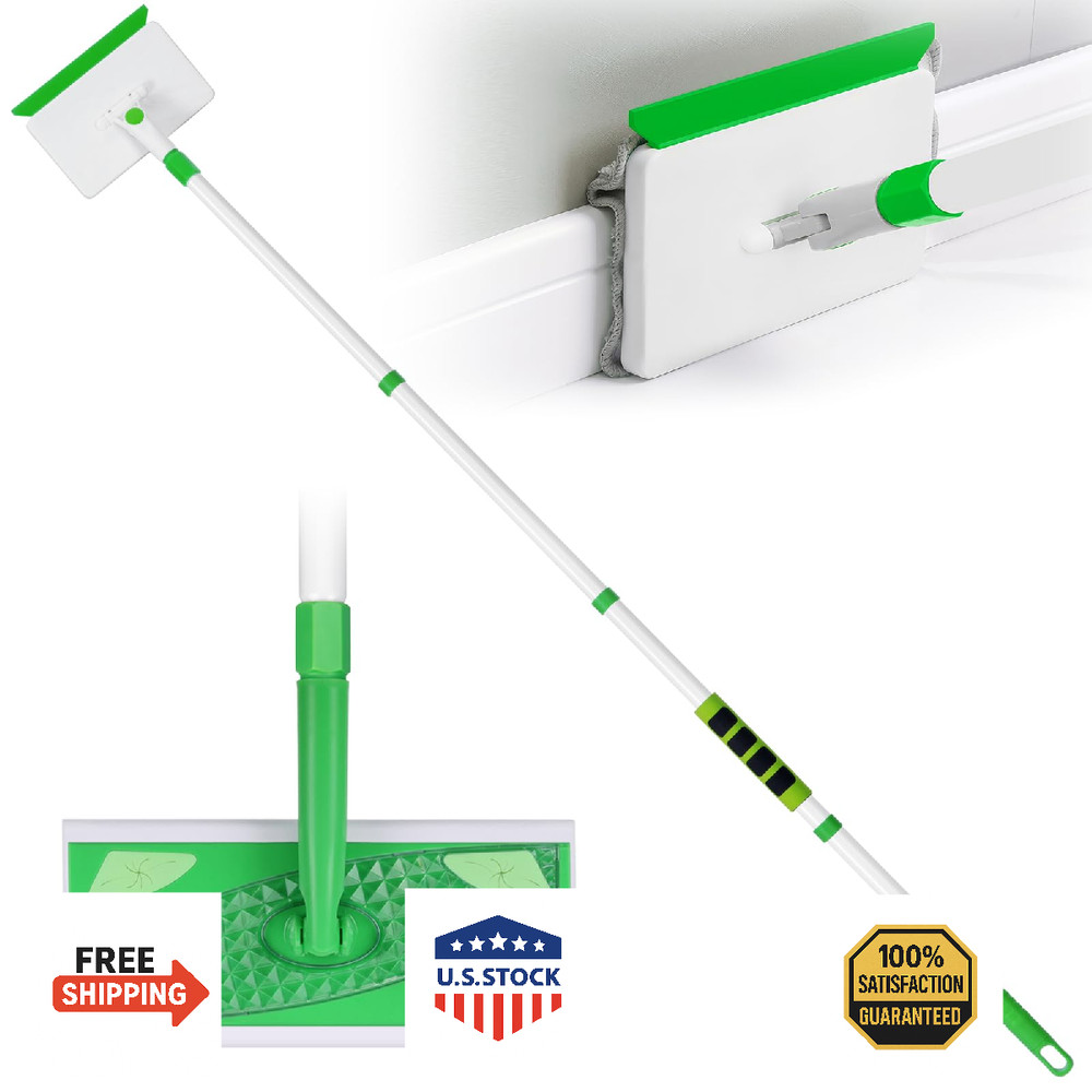 Baseboard Cleaner Tool with Handle, Extendable Long Handle Baseboard Floor Clean