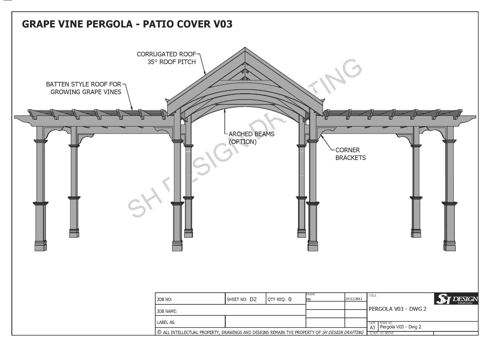 Grape Vine Outdoor Pergola Veranda V3 Patio Cover Plans