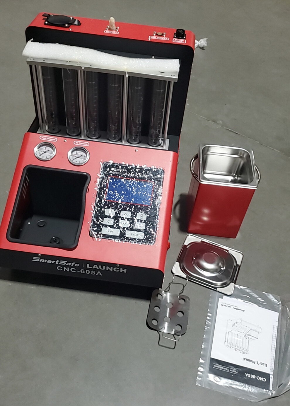 LAUNCH CNC605A Fuel Injector Cleaner Tester Kit Ultrasonic Cleaning Machine Used