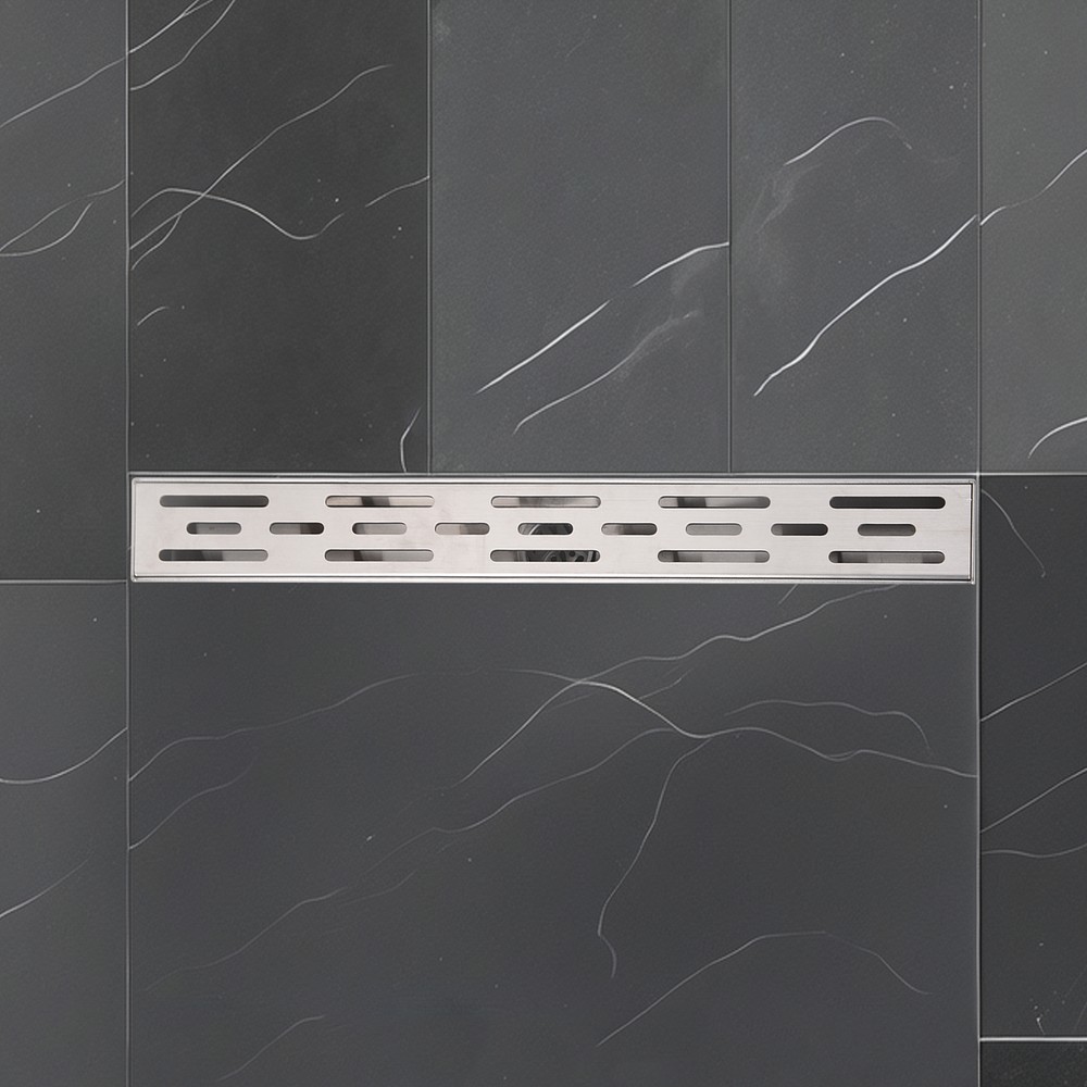 Linear Shower Drain Set 24" Rectangular Stainless Shower Drain w/Cover Grate